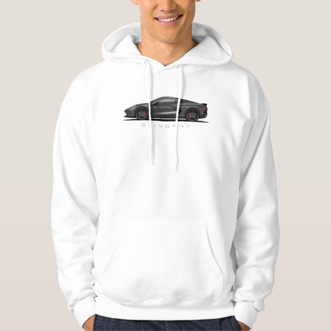 Veste À Capuche Chevy Corvette C8 Black Illustration (Devant)