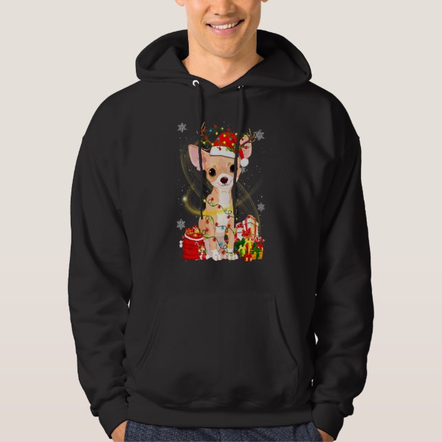 Veste À Capuche Chien Chiahuahua Renne Santa Noël Chiens Pyjama (Devant)