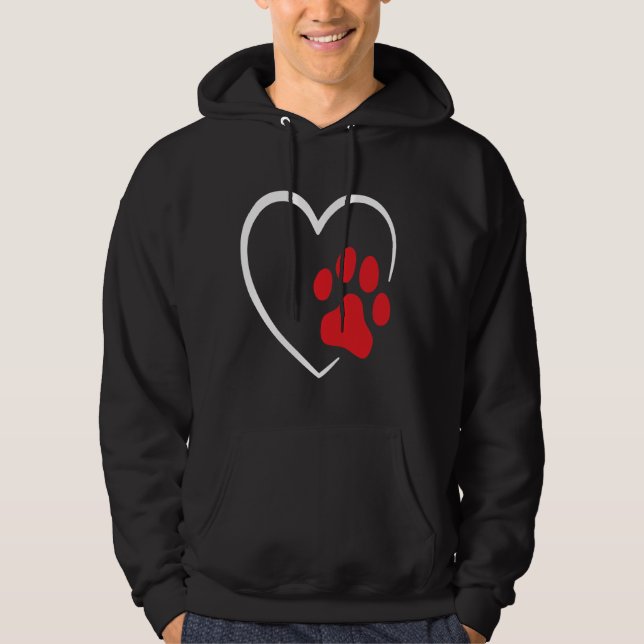 Veste À Capuche Chien Chien Coeur Chien animal Chien drôle amant c (Devant)
