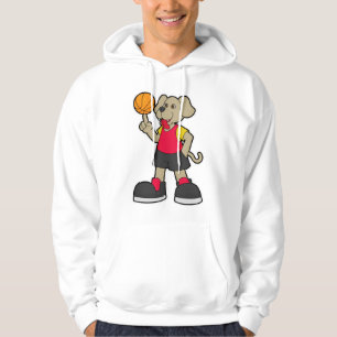 Veste À Capuche Chien comme joueur de basket-ball avec basket-ball