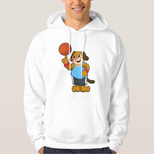 Veste À Capuche Chien comme joueur de basket-ball avec basket-ball