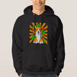 Veste À Capuche Chien Corgi Fleur