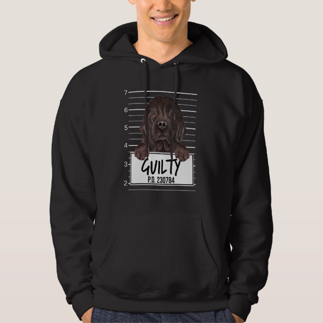Veste À Capuche Chien coupable de Mugshot de Terre-Neuve (Devant)