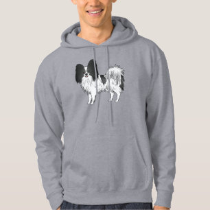 Veste À Capuche Chien de dessin animé adorable Papillon noir et bl