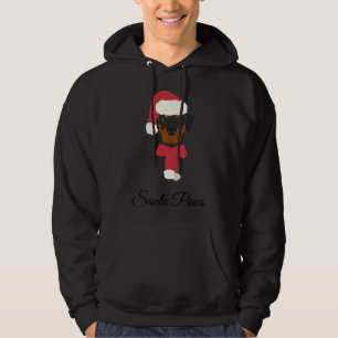Veste À Capuche Chien de Noël Rottweiler avec Père Noël H