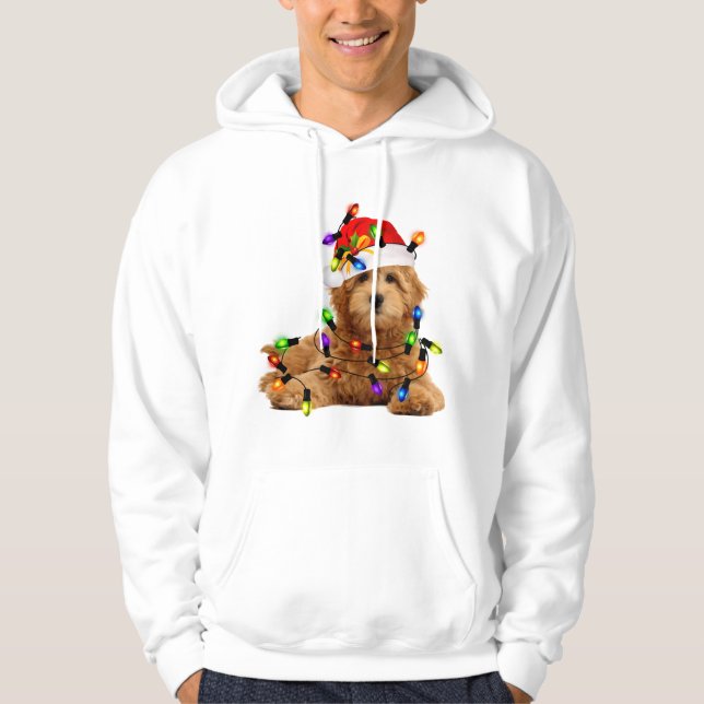 Veste À Capuche Chien de Père Noël Goldendoodle (Devant)