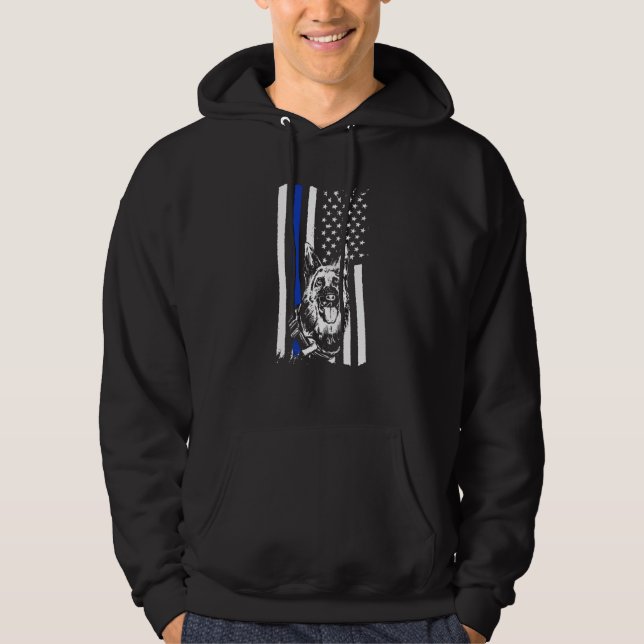 Veste À Capuche Chien de police K9 dans le style patriotique améri (Devant)