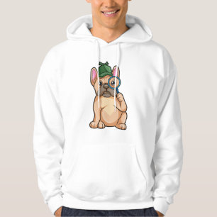 Veste À Capuche Chien de taureau français en détective avec du ver