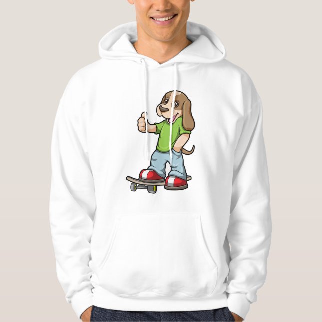 Veste À Capuche Chien en Skate avec Skateboard (Devant)