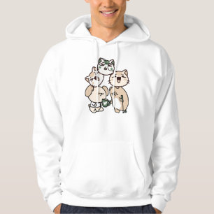 Veste À Capuche Chien et cochon avec canne partageant un café