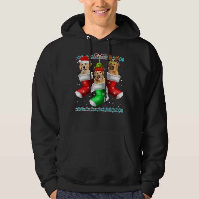 Veste À Capuche Chien Golden Retriever Chaussettes de Noël 372 (Devant)