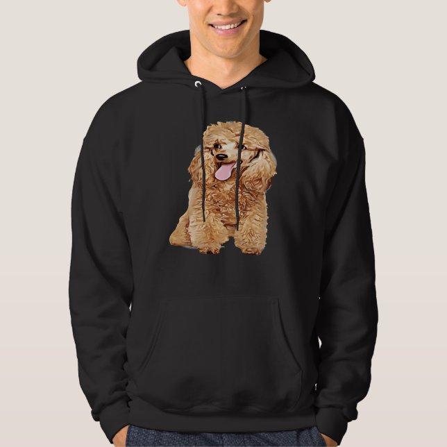 Veste À Capuche Chien mignon Dans La Perruque Drôle Poodé Blond (Devant)