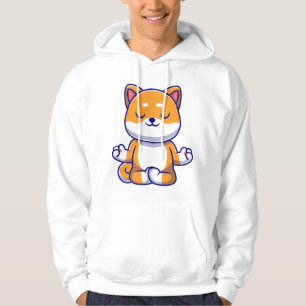 Veste À Capuche Chien mignon shiba inu faisant du yoga méditation 