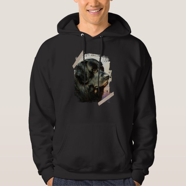 Veste À Capuche Chien noir de Terre-Neuve - Peinture (Devant)