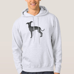 Veste À Capuche Chien noir italien Greyhound mignon caricaturé