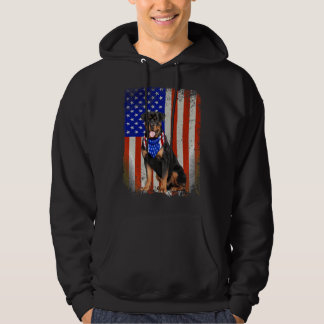 Veste À Capuche Chien Rottweiler Drapeau américain 4 juillet Patri