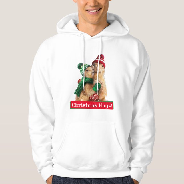 Veste À Capuche Chiens des Prairies de Noël (Devant)