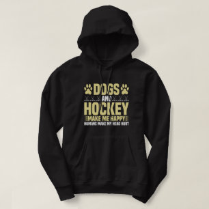 Veste À Capuche Chiens et hockey me rendent heureux