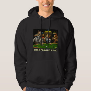 Veste À Capuche Chiens Jouer Pool Art Travail Chiots Snooker Poche