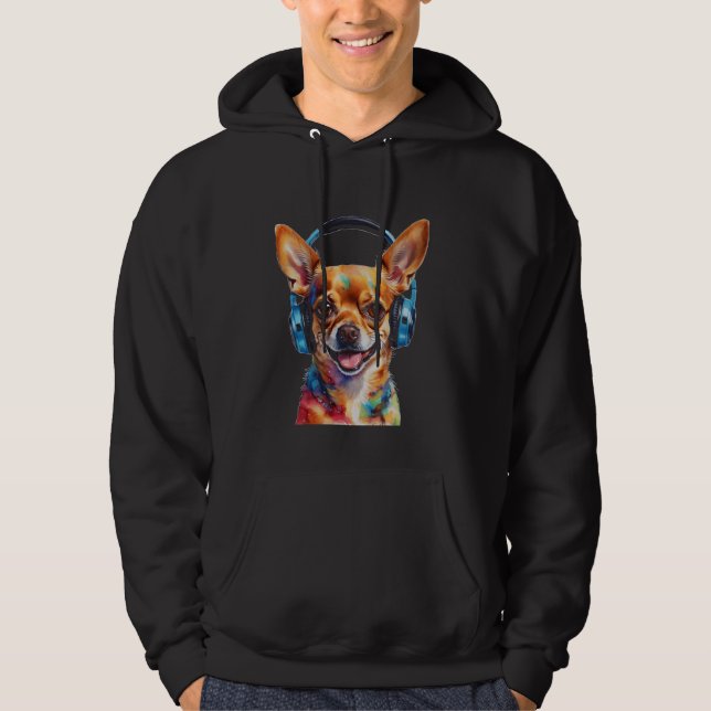 Veste À Capuche Chihuahua Casques Chien Funny Animal Art Imprimer  (Devant)