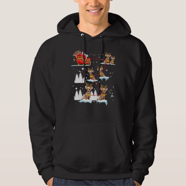 Veste À Capuche Chihuahua Christmas Pajama Reindeer Chien (Devant)