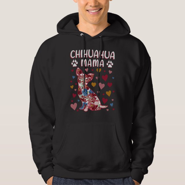 Veste À Capuche Chihuahua Floral Chihuahua Mama (Devant)