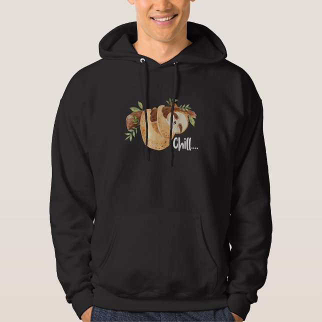 Veste À Capuche Chill Hanging Sloth Wildlife Amoureux des animaux  (Devant)