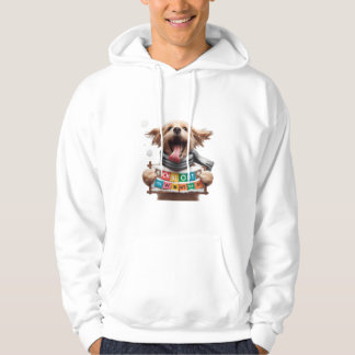 Veste À Capuche ​"Chill Out, It's Winter! Vibrant Letter Dog Sign