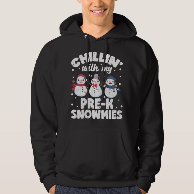 Veste À Capuche Chillin avec mes neiges mignon Snowman laide Noël (Devant)