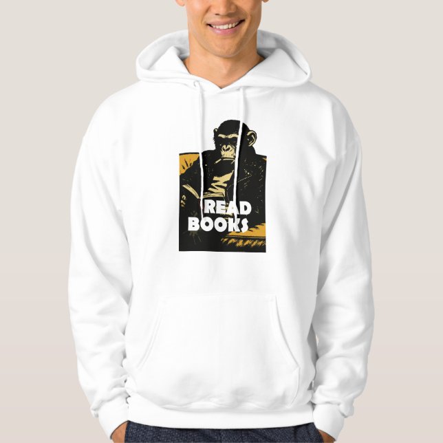 Veste À Capuche Chimp is reading books (Devant)