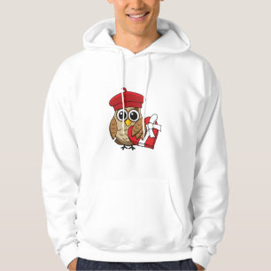 Veste À Capuche Chouette mignonne avec béret rouge et boîte cardia