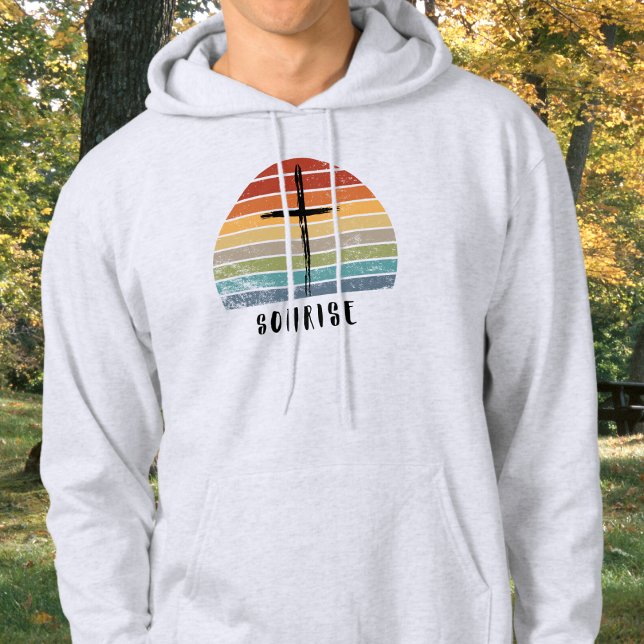 Veste À Capuche Christian Retro Sunrise-Sunset Cross (Créateur téléchargé)