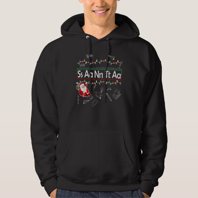 Veste À Capuche Christmas Alphabet Santa Teacher Lights Boys Girls (Devant)