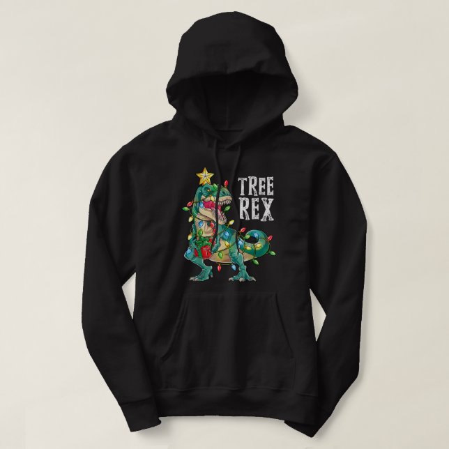 Veste À Capuche Christmas Dinosaur Tree Rex Pajamas Men Boys Xmas  (Design devant)