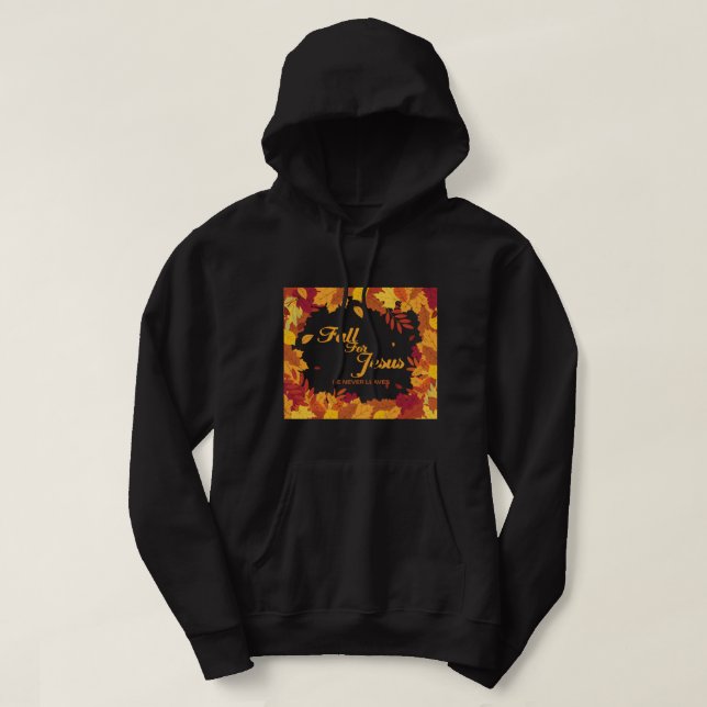 Veste À Capuche Chute Pour Jésus Il N'A Jamais Feuille Noël Chréti (Design devant)