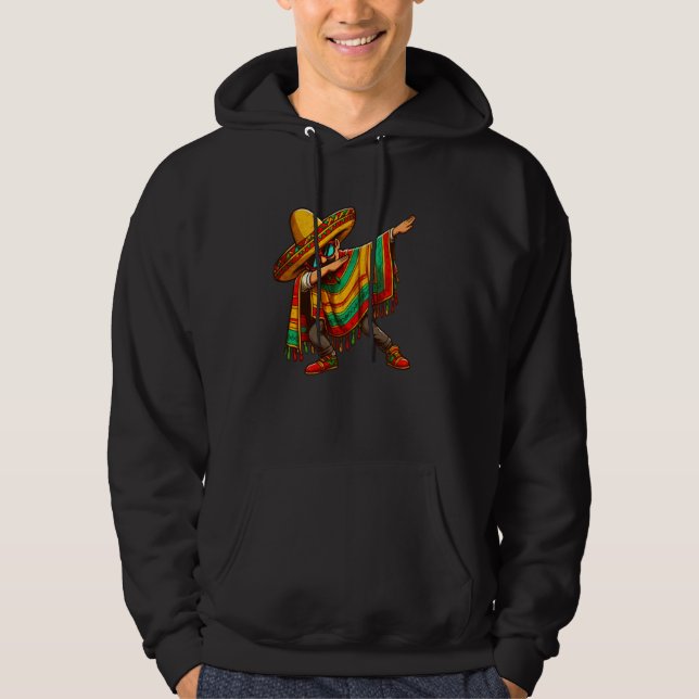 Veste À Capuche Cinco de Mayo Dabbing mexicain Poncho Sombrero Cas (Devant)