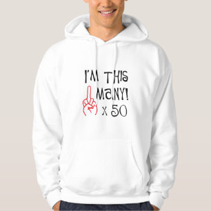 Veste À Capuche cinquantième salut de doigt moyen d'anniversaire