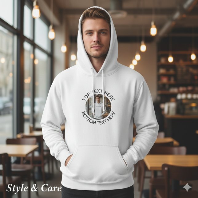 Veste À Capuche Circle Text with Image Stylish Personalized Hoodie (Circle Text with Image Stylish Personalized Hoodie)