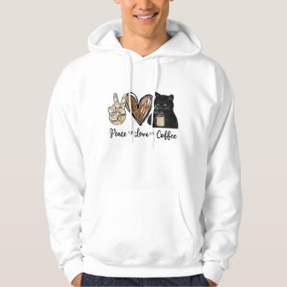 Veste À Capuche Citation amusante Peace Love Coffee Design Cadeau 