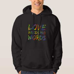 Veste À Capuche Citation de l'autisme coloré Puzzle Pièce Amour Né