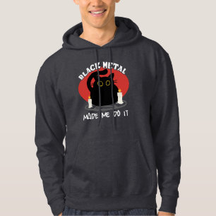 Veste À Capuche Citation drôle en métal noir   Chat noir Satanique