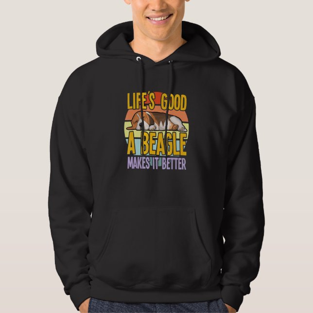 Veste À Capuche Citation du chien beagle (Devant)