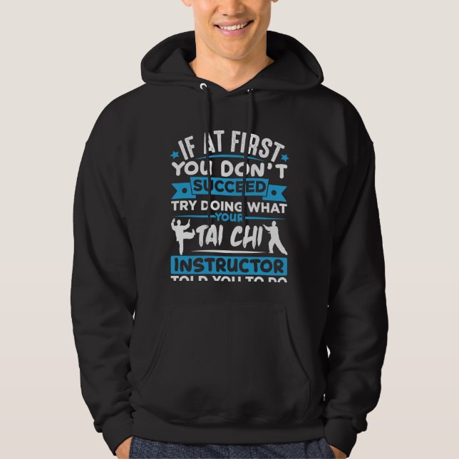 Veste À Capuche Citation du Tai Chi Fighter Silhouette Martial Art (Devant)