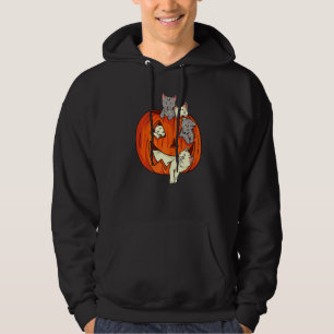 Veste À Capuche Citrouille de chat mignon sculptée Jack O Lanterne