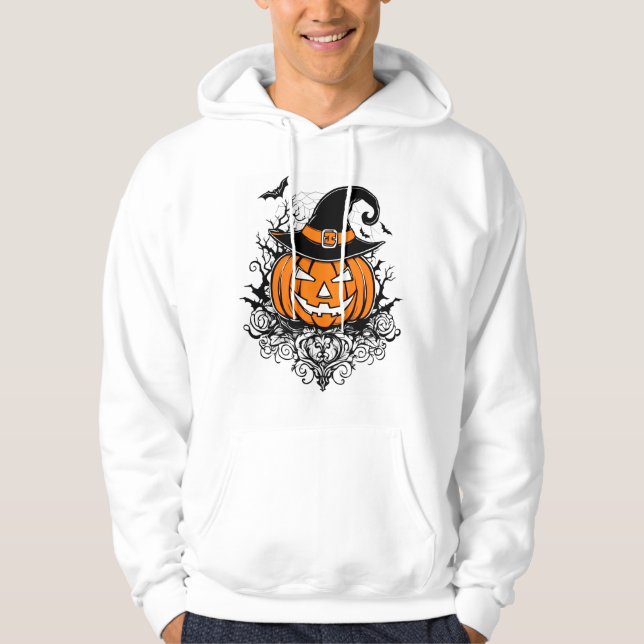 Veste À Capuche Citrouille éffrayant : Fun d'Halloween élégant! (Devant)