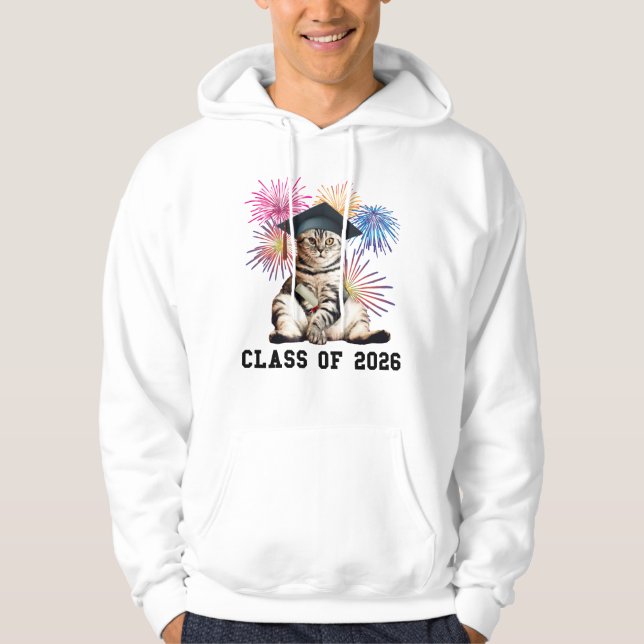 Veste À Capuche Class Of 2026 Cat Lover (Devant)