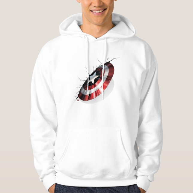 Veste À Capuche Classique Avengers | Captain America Bouclier Frap (Devant)