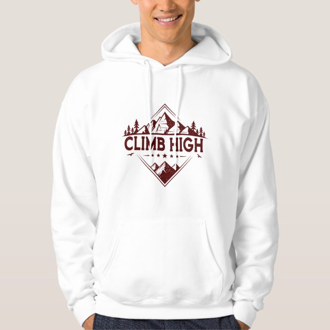 Veste À Capuche Climb High Mountain Hoodie – Hand-Drawn Geometric  (Devant)