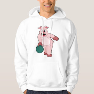 Veste À Capuche Cochon à Bowling avec balle de Bowling
