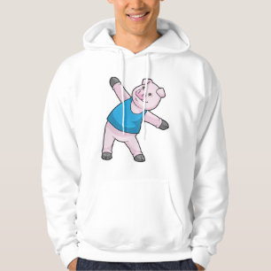 Veste À Capuche Cochon au Yoga Étirement